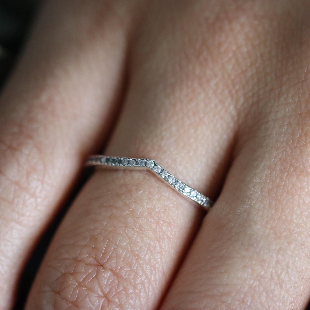 V Circon Ring - anillo de Circones natural en plata 925 - Sauvé Joyería Colombia