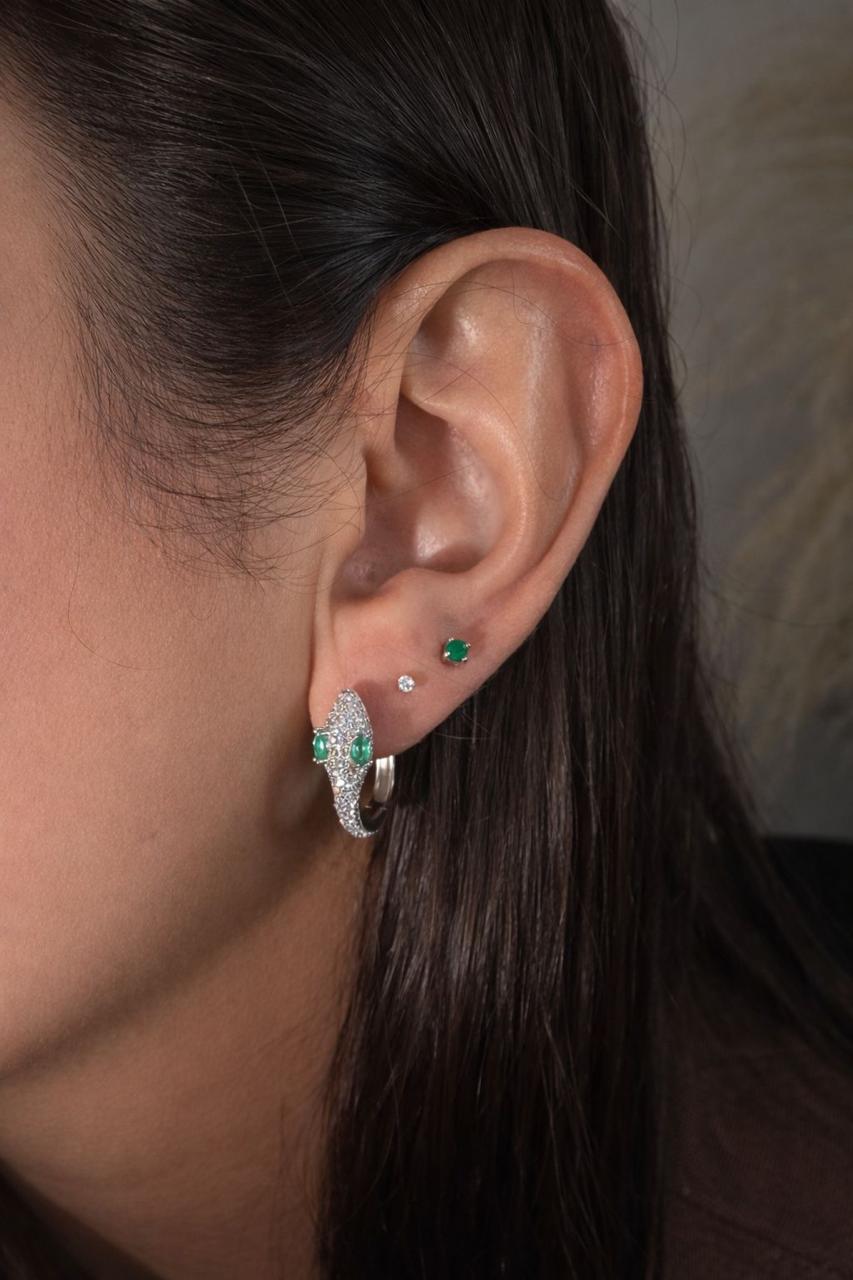 Big Snake Hoops - vista lateral - Sauvé Joyería