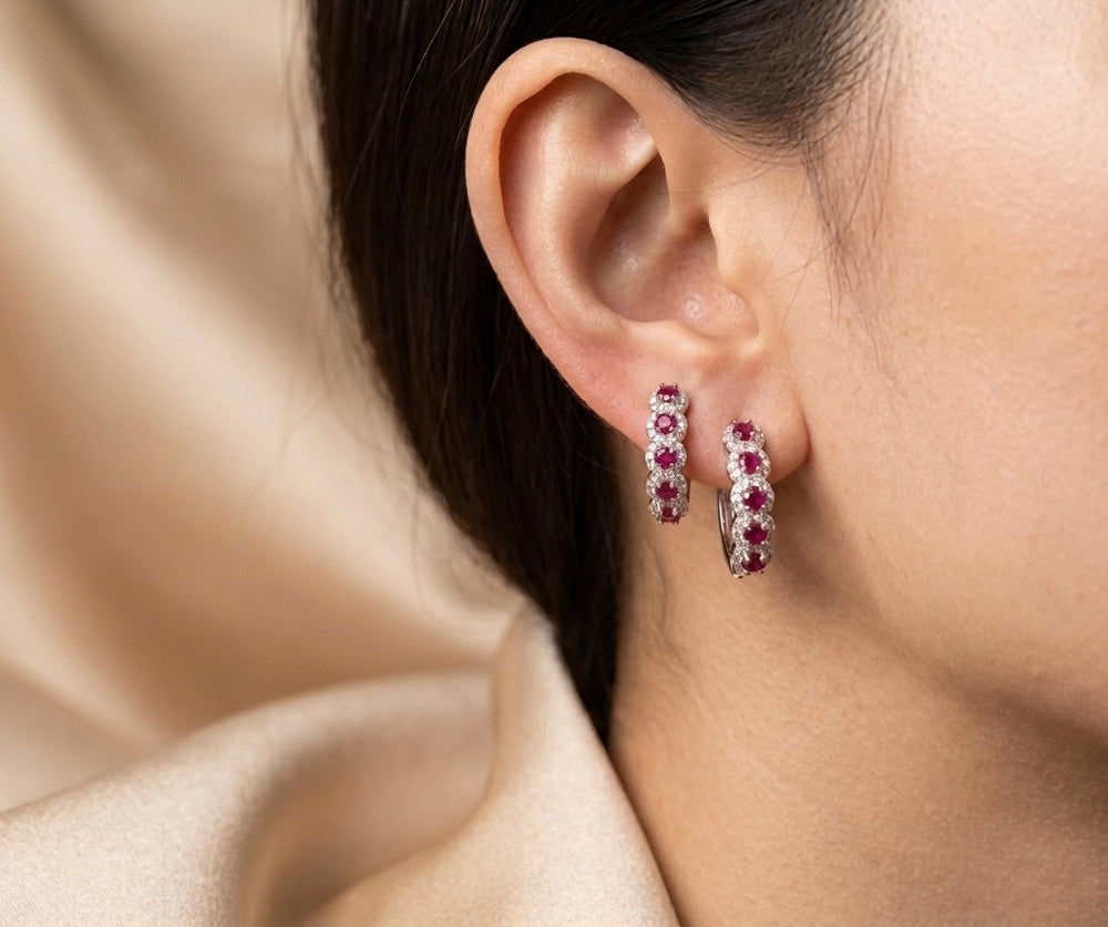 Elegant Rubí Hoops