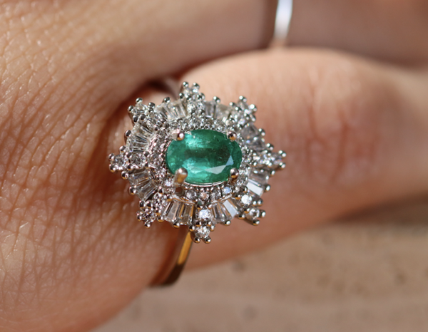 Big Emerald Ring - anillo de Esmeralda natural en plata 925 - Sauvé Joyería Colombia