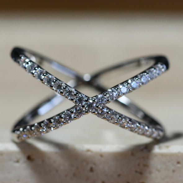 Zircon X Ring - anillo de Circones natural en plata 925 - Sauvé Joyería Colombia