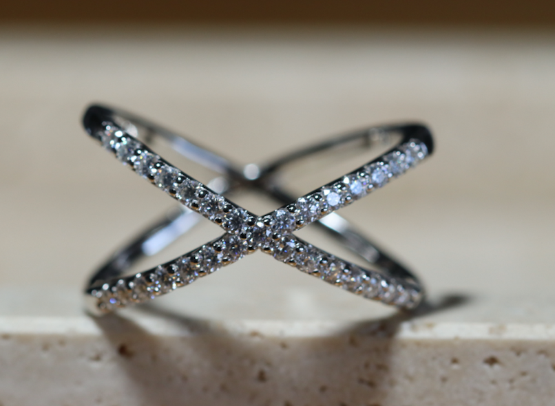 Zircon X Ring - anillo de Circones natural en plata 925 - Sauvé Joyería Colombia