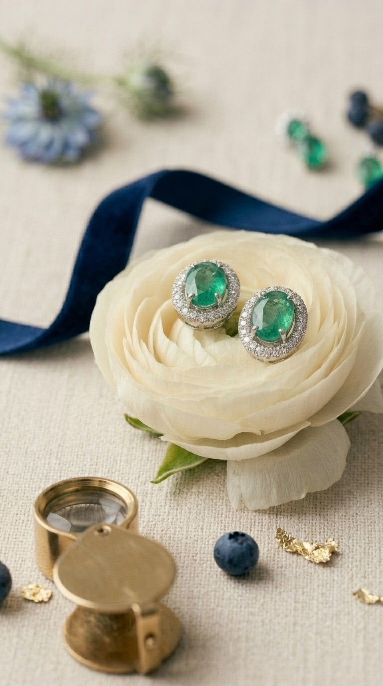 Oval Big Emerald - vista lateral - Sauvé Joyería
