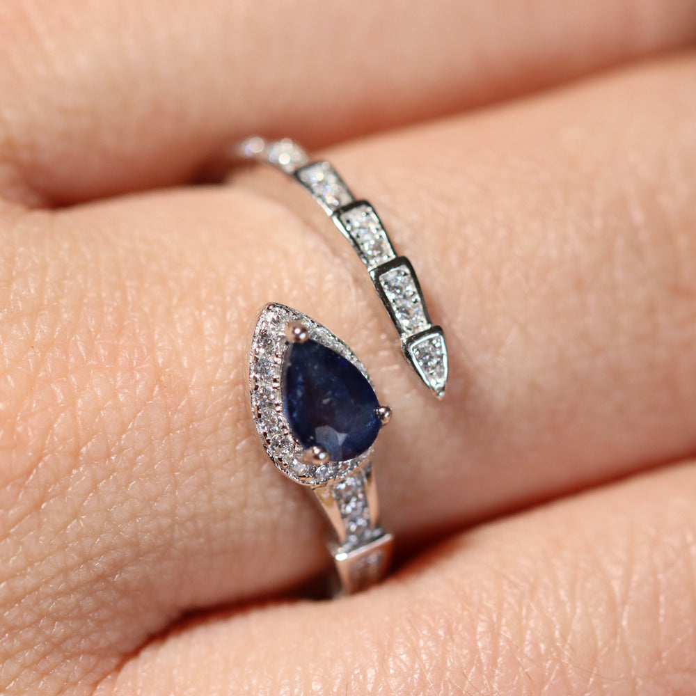 Snake Zafiro Ring - anillo de Zafiro natural en plata 925 - Sauvé Joyería Colombia