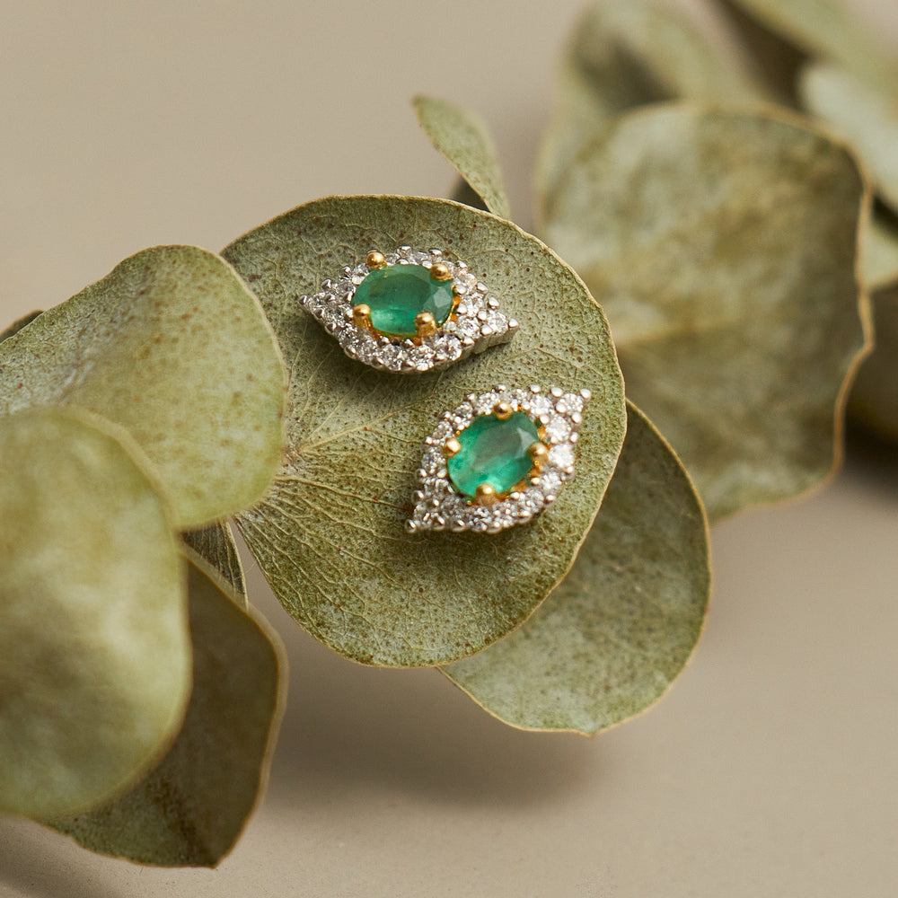 Droops Emerald - aretes de Esmeralda natural en plata 925 - Sauvé Joyería Colombia
