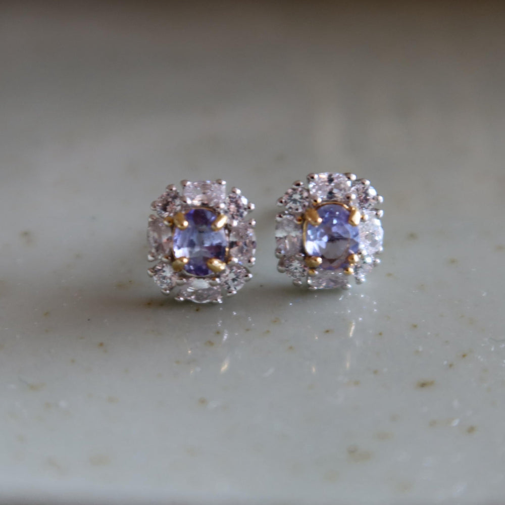 Tanzanitas Naturales - aretes en plata 925 - Sauvé Joyería Colombia
