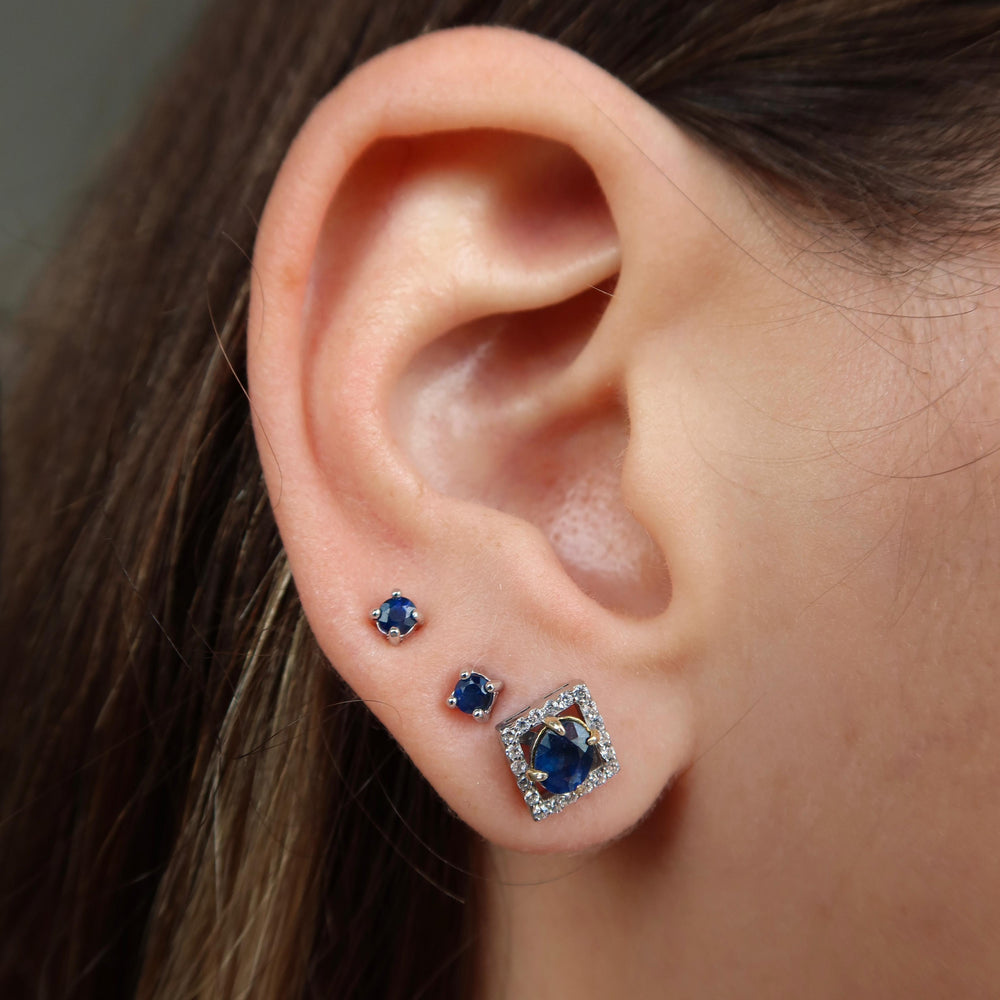 Mini Zafiros - aretes de Zafiro natural en plata 925 - Sauvé Joyería Colombia
