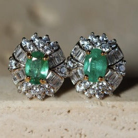Big Emerald - aretes de Esmeralda natural en plata 925 - Sauvé Joyería Colombia