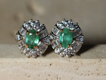 Big Emerald - aretes de Esmeralda natural en plata 925 - Sauvé Joyería Colombia