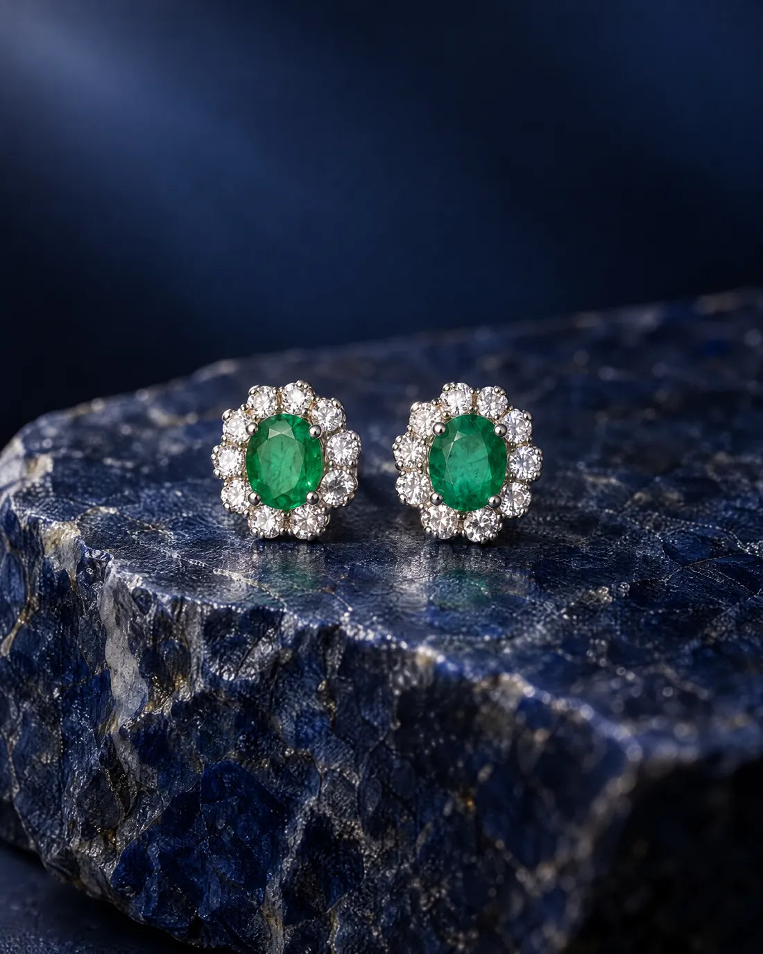 Aretes Emerald Flowers